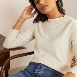 White Hambleden Scallop Jumper (ASO Kate Middleton) - XS